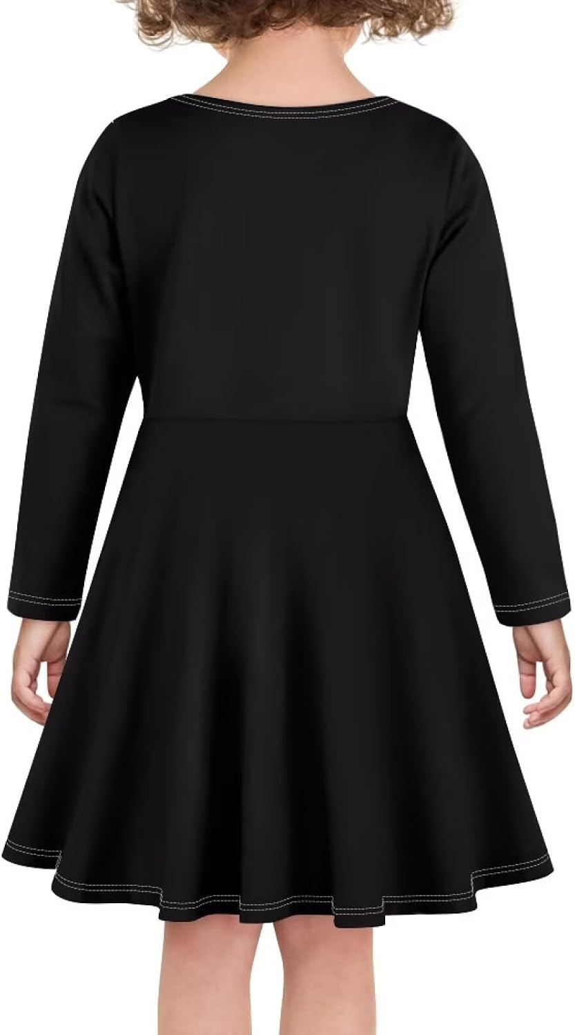Girls Dress Little Kid Casual Dresses Long Sleeve Swing Dresses 3-14T