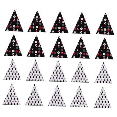 FOMIYES 20pcs Wrapping Triangle Boxes Christmas Theme Candy Containers Paper No Ribbons Party Favor Boxes
