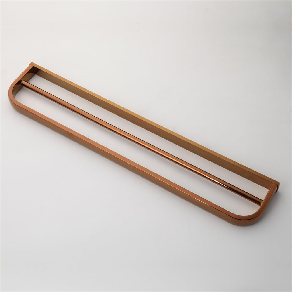 Accesorios de baño de Oro Rosa, Cepillo de baño de latón Macizo, Soporte para Papel, jabonera, Estante para Toallas, Kit Combinado de Montaje en Pared, Soporte para Toallas de 2 Barras
