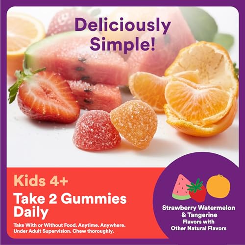 Image of SmartyPants Kids Plus Multi & Immunity Multivitamin Gummies with Vitamins C, D, B6, B12, A, Zinc, Biotin, Iodine, Gluten Free, Clean Label, Two Fruit Flavors, 60 Gummies (30 Day Supply)