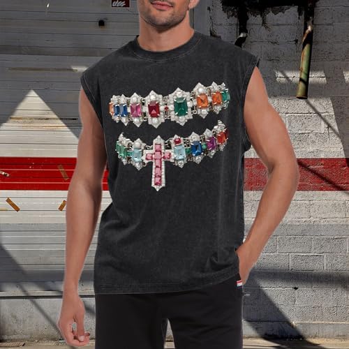Mens Vintage Graphic Tank Y2k Hip Hop Sleeveless Shirts for Men Acid Wash Retro Distressed Streetwear Vest Tops3