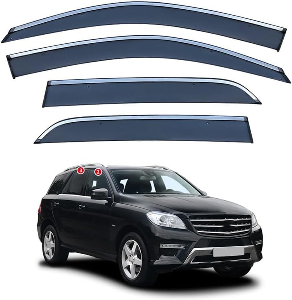 FengXH 4Pcs Smoke Tint Car Window Deflectors for Benz M Class 2012-2019