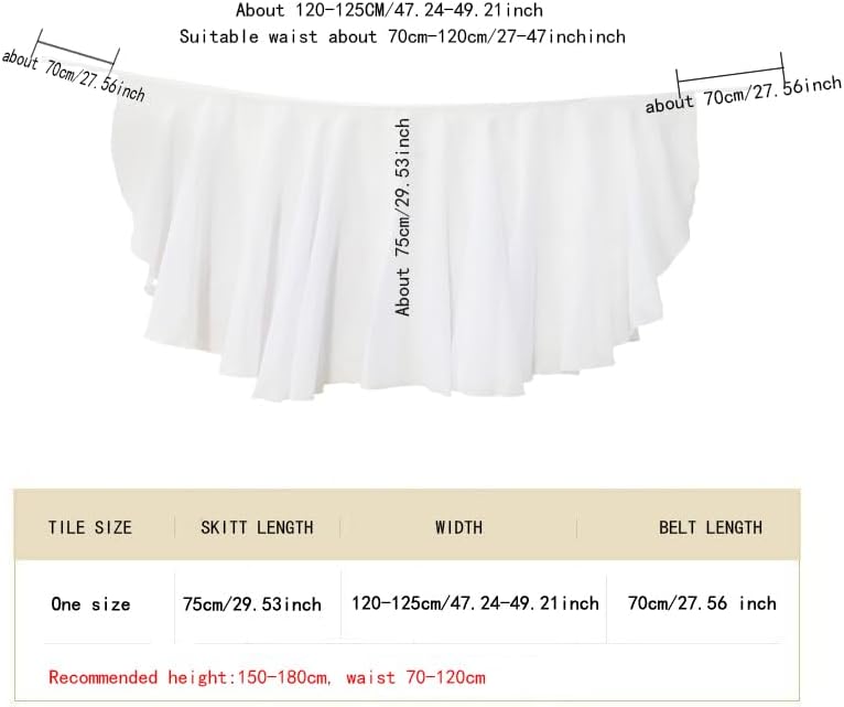 Wuchieal Dance Skirts for Women, Long Chiffon Ballet Skirt, Women's Dance Wrap Skirt with Tie - Image 3