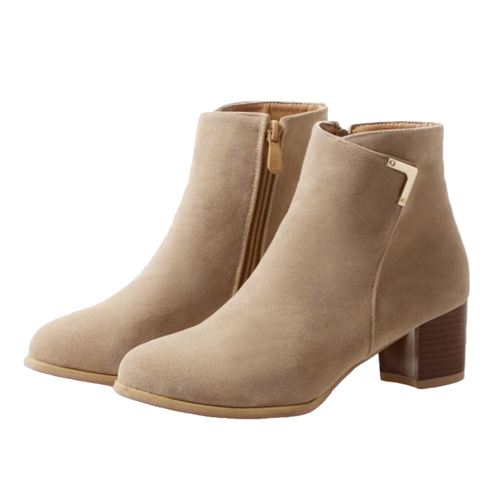 Casual Damenstiefeletten mit dicken Absätzen
