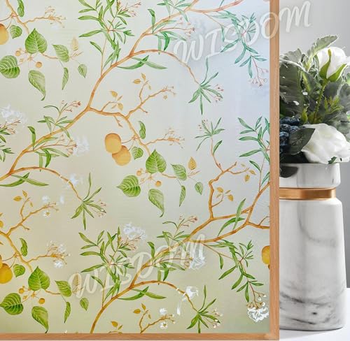 Image of WISDOM Lupin Flower Window Glass Frosted Film Sticker for Home /Office Decorative Film 12x120