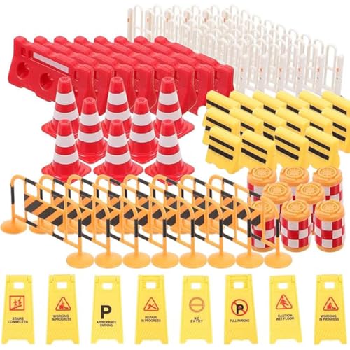 62 Piezas de Señales de Calle Juego de Juguetes en Miniatura Conos de Tráfico Señal de Tráfico Mini Señales de Tráfico Juego de Simulación para Niños Niños,señales de trafico de juguete