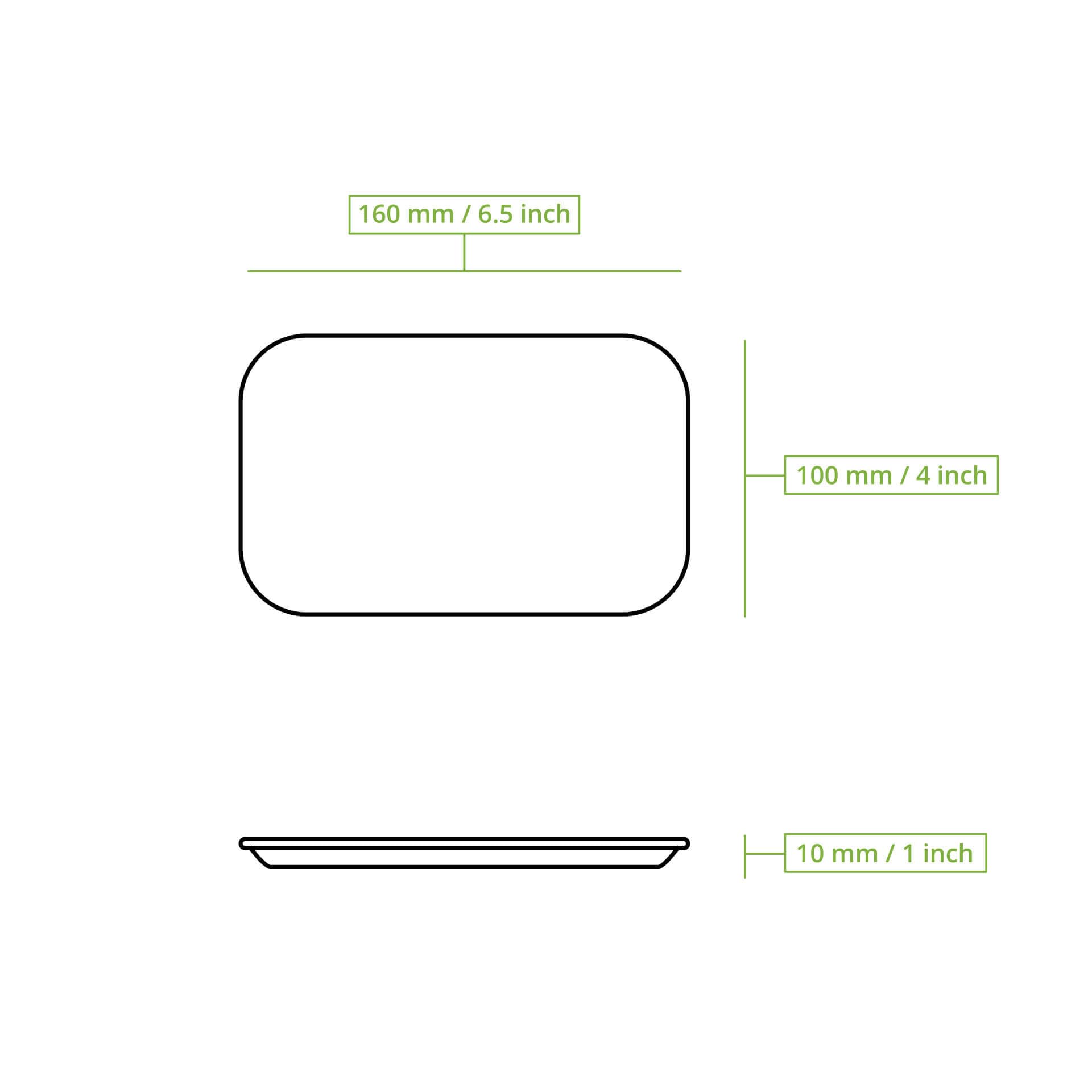 BIOZOYG 3000 Pappteller eckig braun 10x16 cm | Nachhaltig, Robust & Recyclebar | Einwegteller für Geburtstage, Grillfeiern & Partys | Nachhaltige Forstwirtschaft | Disposable Plates