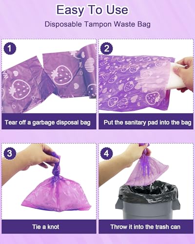 Image of 150 Pcs Sanitary Napkin Disposal Bags, ArtCute Mini Disposable Sanitary Bag Personal Care Tampons Disposal Trash Bag for Sanitary Women Privacy Handling Disposable Diaper Bags