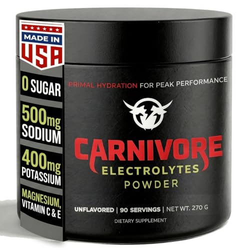 Carnivore Electrolytes Unflavored Keto Electrolytes Powder, 90 Servings - Daily