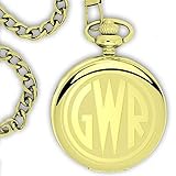Einschließlich Albert-Kette Family Crests Gwr Great Western Eisenbahn Gravierte Halb Jäger Skelett Taschenuhr - Vergoldetes Gold
