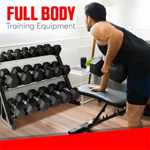 5-5060-LBS-Rubber-Hex-Dumbbell-Set-with-Rack-1012-Pair-550780-lbs-Weight-Set-for-Home-Gym-Strength-Training-Fitness-Center-Equipment-Black