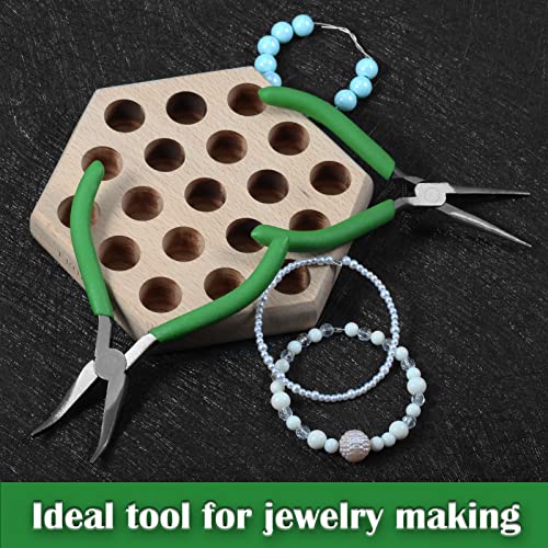 Leontool Bent Nose Pliers For Jewelry Making, 5 Inches Bent Chain Nose Pliers Serrated Jaws Jewelry Making Supplies Mini Pliers For Gripping Small Component Professional Diy Hand Tool #TOP3