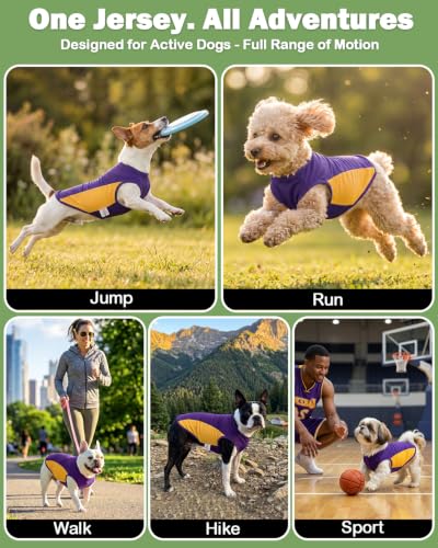 Image of CuteBone Cooling Stretch Sport Dog Tank - Athletic Fan Pet Jersey - Color Block Pet Vest for Small Dogs, Cats