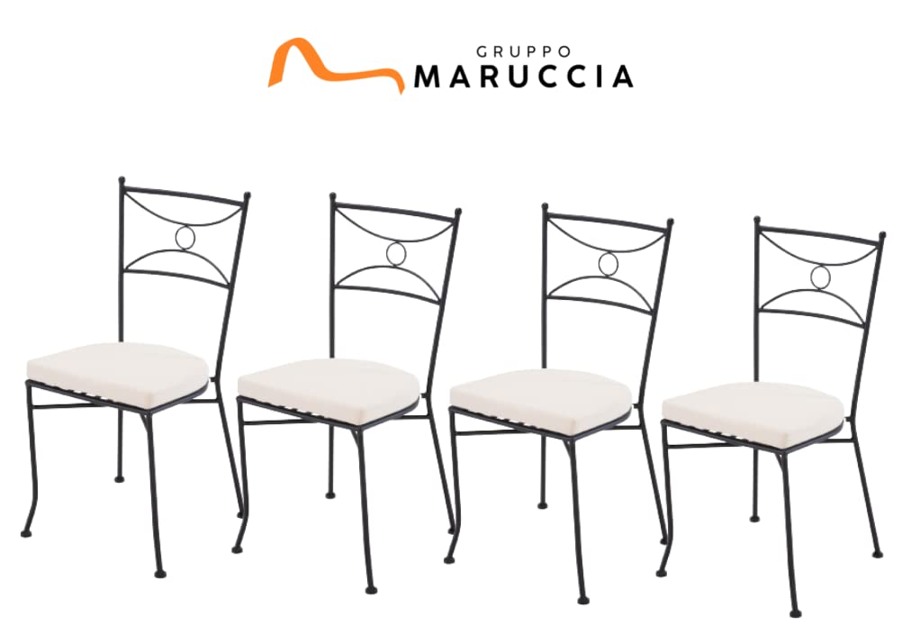 Gruppo Maruccia - Set Tavolo e Sedie da Giardino con Mosaico in Ceramica - 1 Tavolo Rettangolare - 2 Poltrone e 4 Sedie con Cuscini