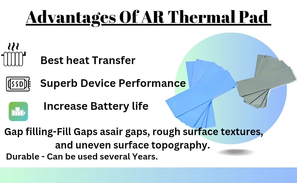 Image of AR Thermal Pad 12W /MK Thermal Conductivity Silicone Pads with Apply for SSD CPU GPU LED, Size- 50MM*50MM (Grey, Thickness 2 MM)