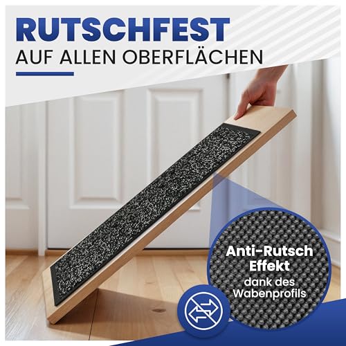 Mibao Fußmatte für Innen & Außen, 40x60cm Schwarz Fußmatten, Dauerhaft Waschbar Fussmatte, Schmutzfangmatte rutschfest für Eingangsbereich, Türmatte mit Naturkautschukrücken
