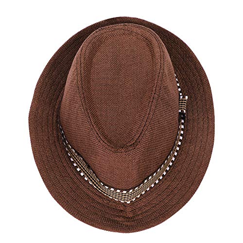 Kids Fedora Hat Classic Trilby Panama Sun Hat Short Brim Jazz Style Cap Summer Sun Beach Cap for Boys Girls 5-10 Years3