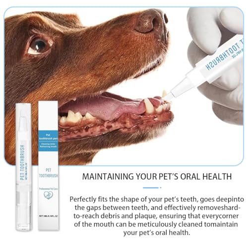 Zahnbürstenstift für Hunde, Pet Toothbrush Pen, Zahnbürsten Reinigungsstift für Haustiere, Zahnsteinentferner für Haustiere zur Verbesserung von Mundgeruch und zur Bekämpfung von Zahnstein, 2 Stück