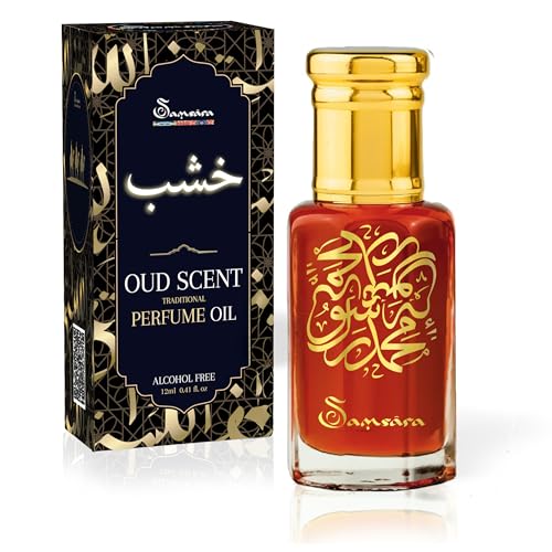 SAMSARA - Parfum arabe pour homme et femme à base d'oud [doseur polyvalent] sans alcool, parfum pour le corps, les cheveux et les textiles - 12 ml
