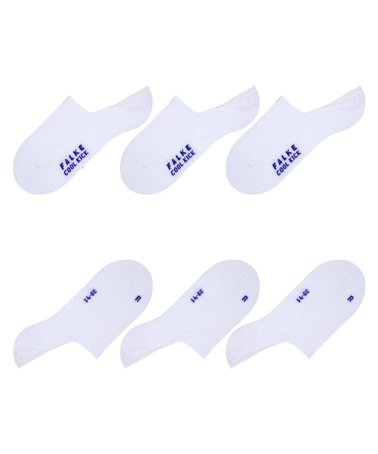 FALKE Uniseks Stopki Cool Kick Invisible Multipack U In Oddychający I Szybkoschnący niewidoczne jednokolorowe 3 Pak, Biały White 2000, 44-45