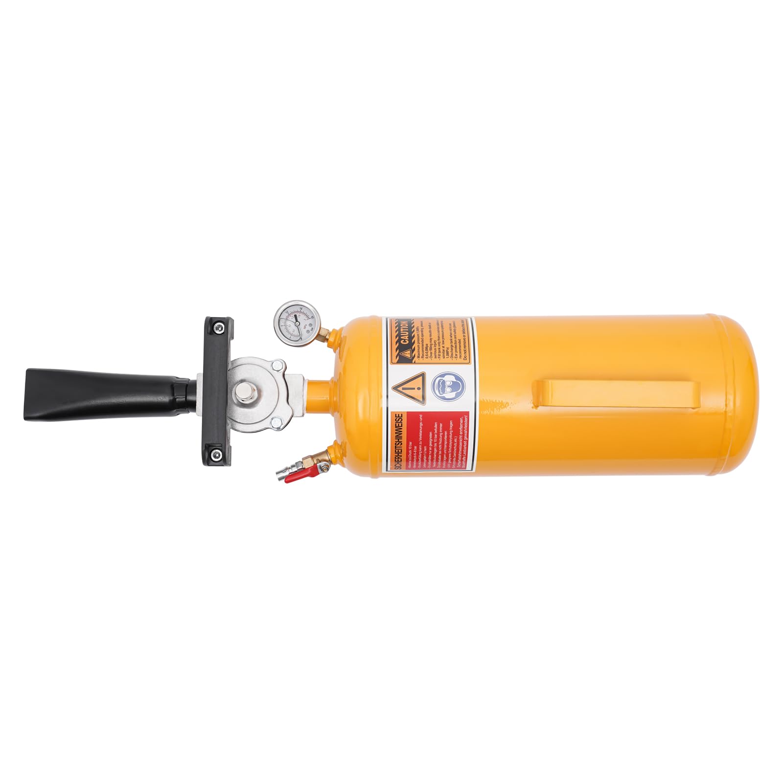 Inflador de neumáticos de 8 l, inflador de neumáticos profesional, para camiones, coches, coches, neumáticos con medidor (amarillo)