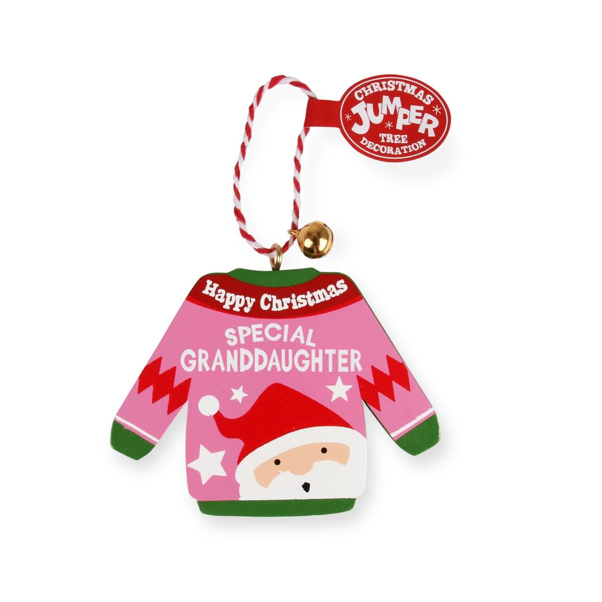 History & Heraldry Personalised Christmas Jumper Decorations (Special Granddaughter)