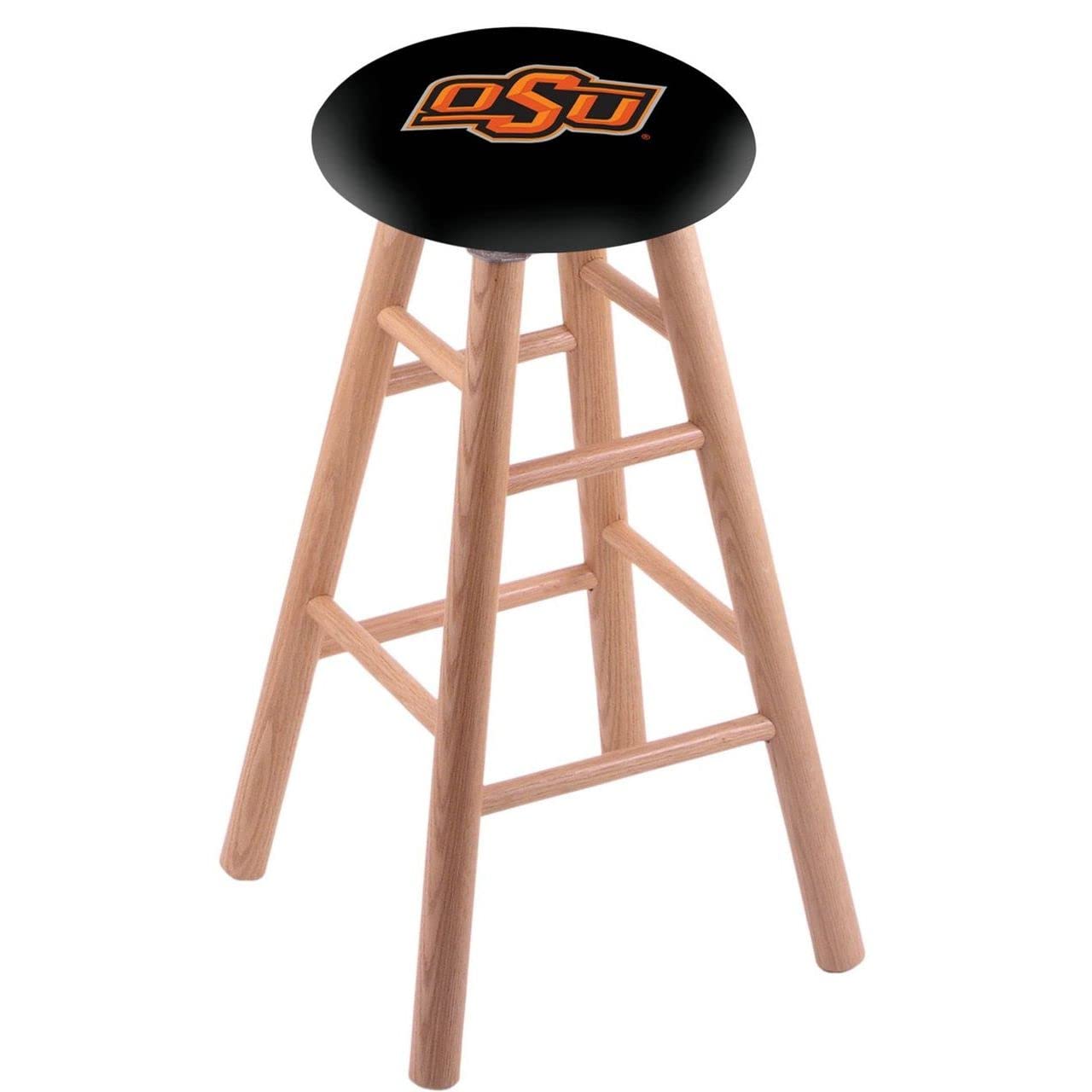 Holland Bar Stool Co. Oak Counter Stool in Natural Finish with Oklahoma State Seat by The