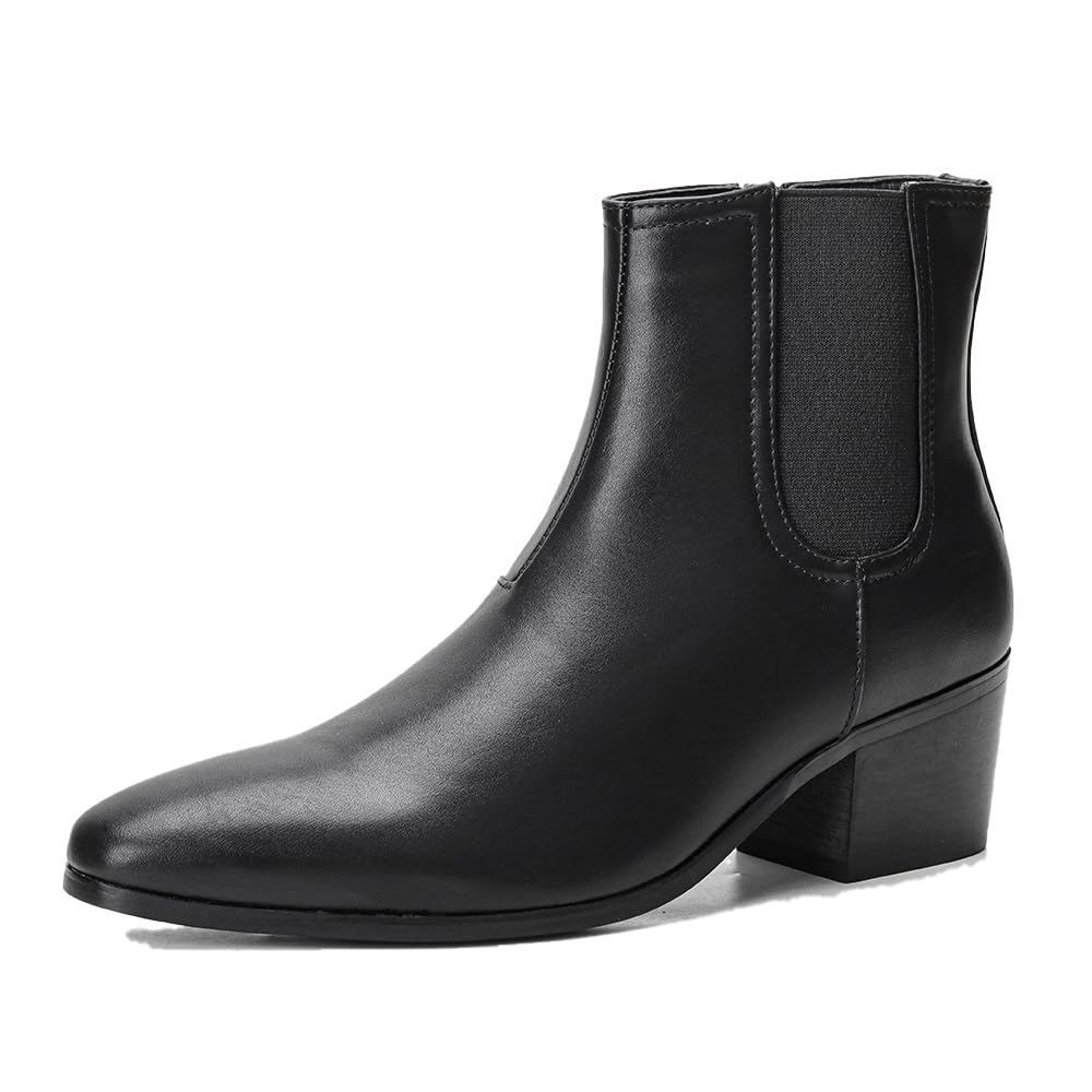 Harssidanzar Bottines Chelsea moto talon rétro homme KM305EU