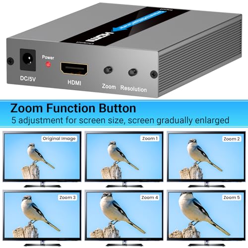 Component to HDMI Converter with Scaling Function, Support Resolution and Frame Rate Conversion, YPbPr to HDMI Converter for Component Devices to Display on HDTVs(Not Compatible with 240P Input)