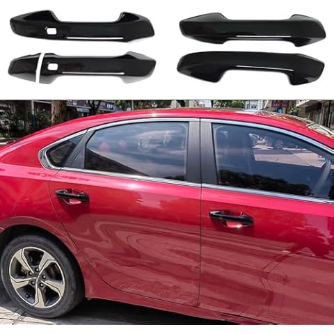 AOKIO Glossy Black Exterior Door Handle Cover Trim for Kia Forte Accessories 2019 2020 2021 2022 2023 2024 (for Left Hand Drive) Cover