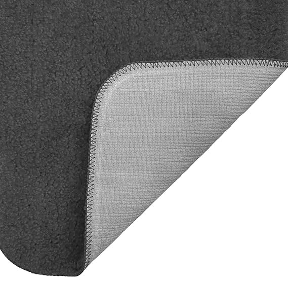Image of Shree JEE Home Solid Microfibre Bathroom Mat Soft and Non-Slip Mat for Kitchen Door and Bedroom (40x60cm) Pack of 2 (Grey)