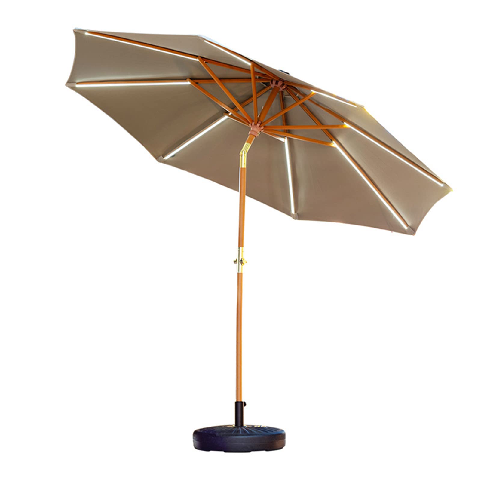 WDSOPK Solar LED Lighted Patio Umbrella,Outdoor Solar Market Table Patio Umbrella,Outdoor Market Umbrella Garden Umbrella,Tilt Adjustment And Crank System,for Backyard, Poolside, Lawn And