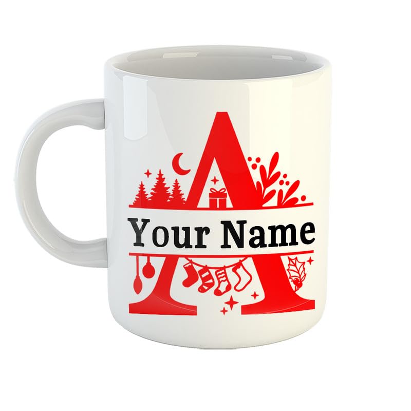 YaaNaa - Customized/Personalized Coffee Mug/Cup with Name Printed, Christmas/Xmas Gifts, Secret Santa Gift, Alp-A-S1, R6256-WH