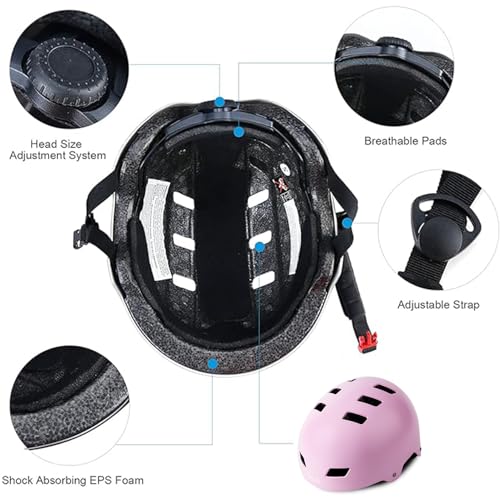 Image of Skateboard Bike Helmet,3 Sizes for Adults Youth Teen Kids Toddler | Adjustable for Men Women Boys Girls,Safety Certified Multi-Sport for Scooter Skate Bicycle Skating Rollerblading