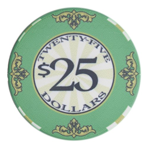 Brybelly Scroll Poker Chip Lightweight 10-Gram Casino Grade Ceramic – Pack of 50