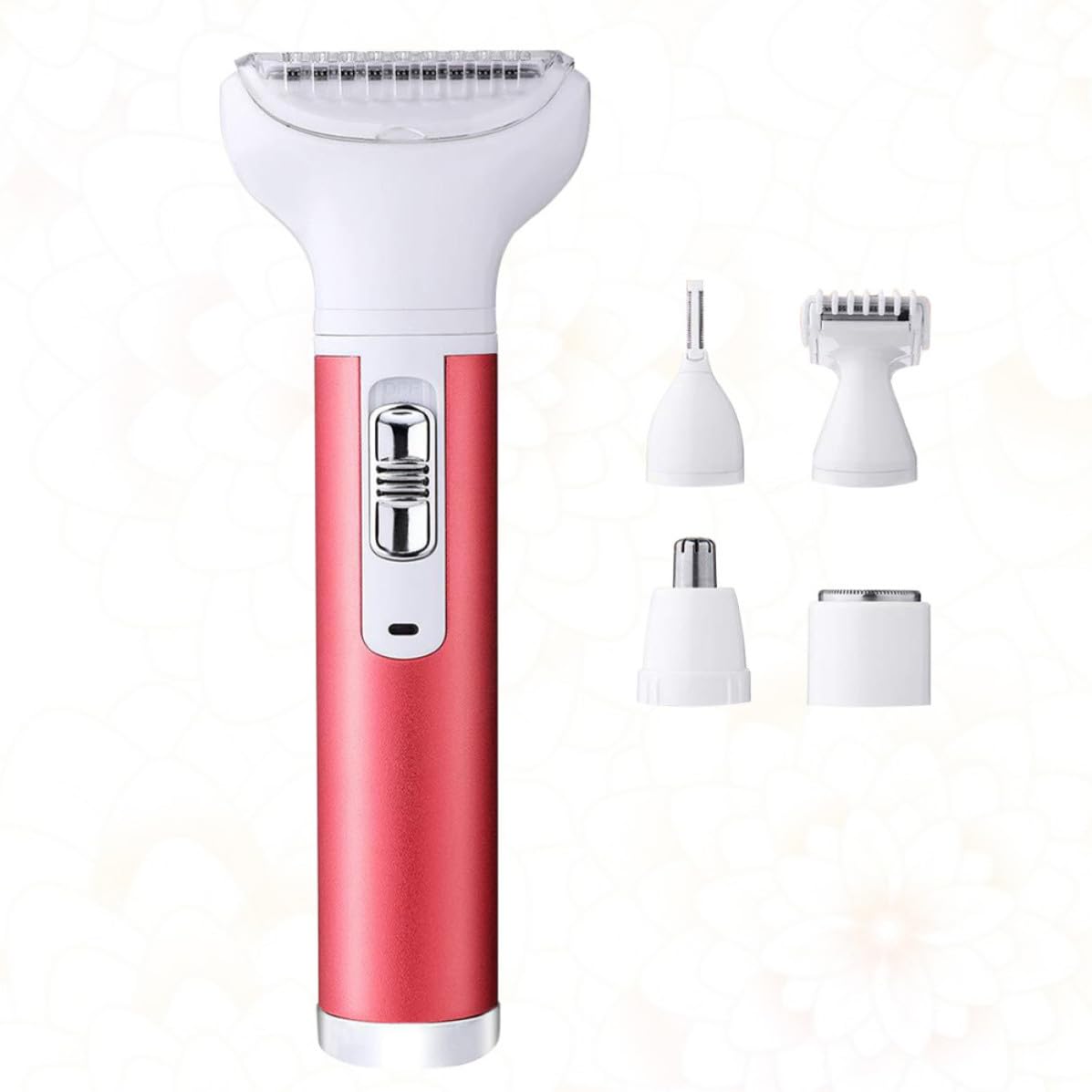 Afeitadora Eléctrica Mujer Recargable USB Roja, Depiladora Facial y Corporal Cuchillas Precisas, Recortadora Cejas y Vello Nasal para Cuidado Personal Diario