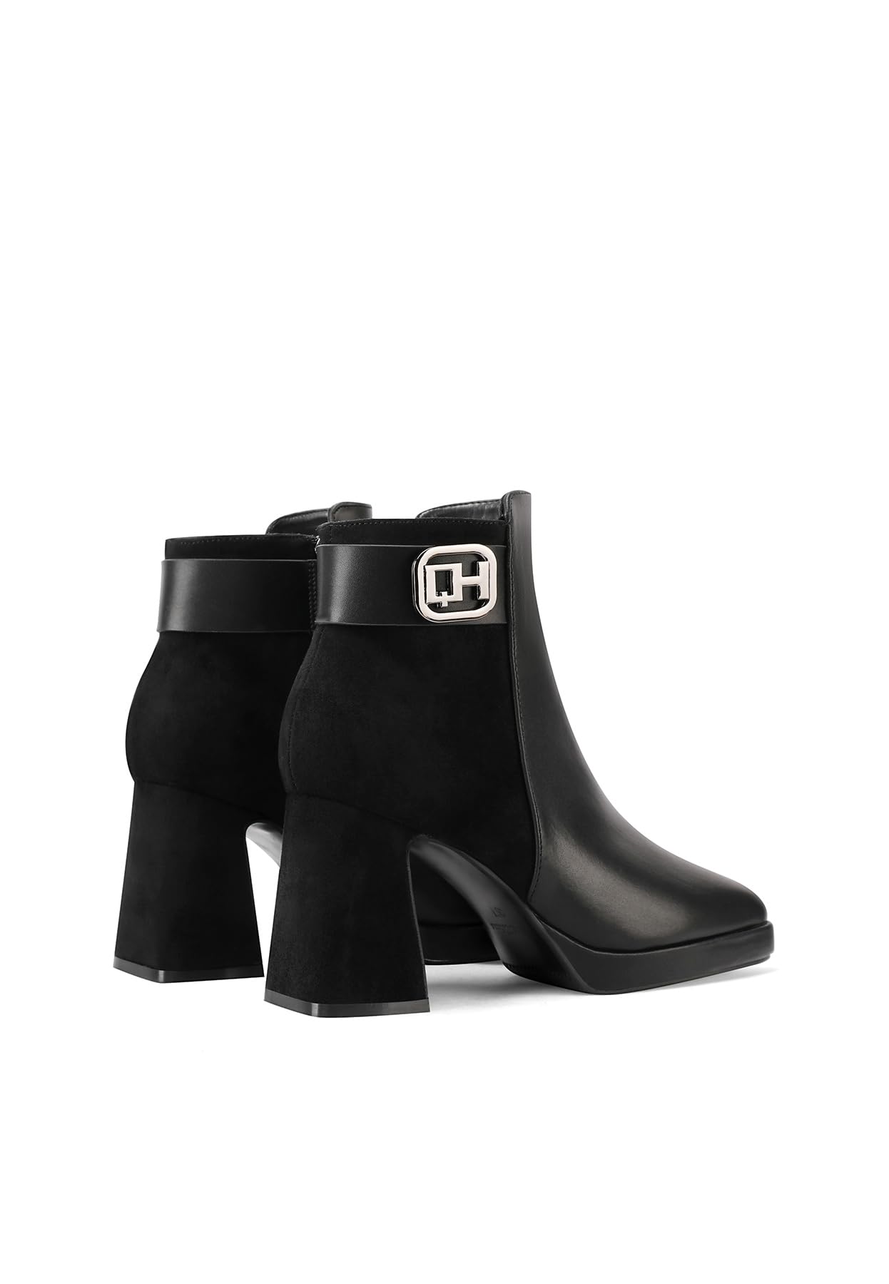 QUEEN HELENA Tronchetti con Tacco Largo Stivaletti con Zip Laterale Casual Donna ZM9836
