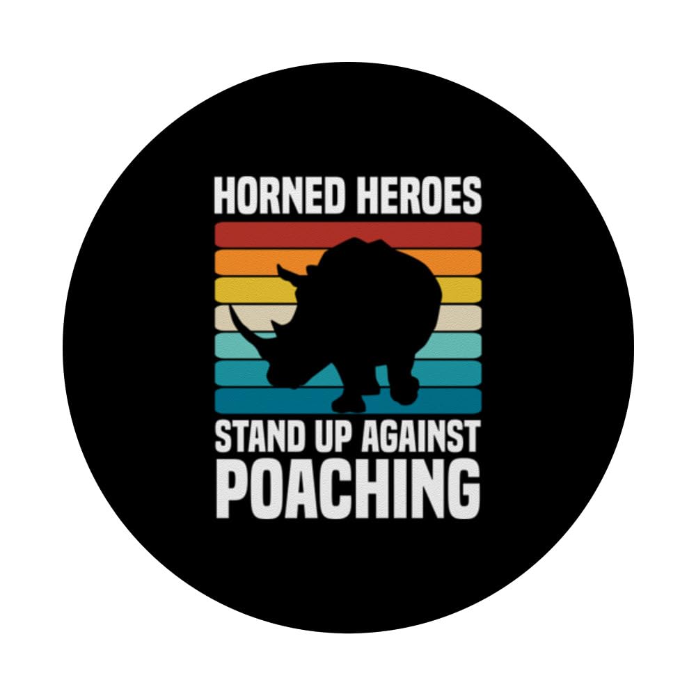 Polar Bears Animal Rehabilitation Wildlife Rhino PopSockets Swappable PopGrip, Black - Image 3
