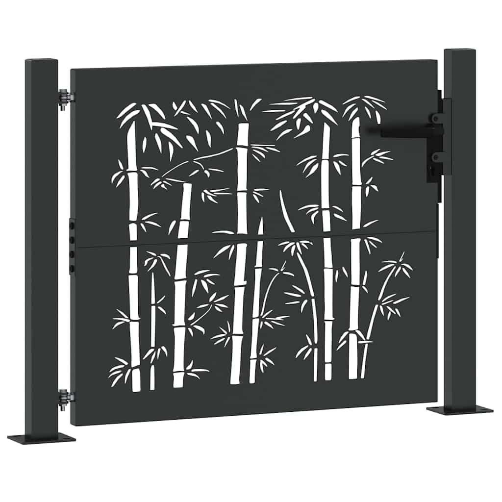 Brama ogrodowa 110 x 105 cm, czarna, z metalu