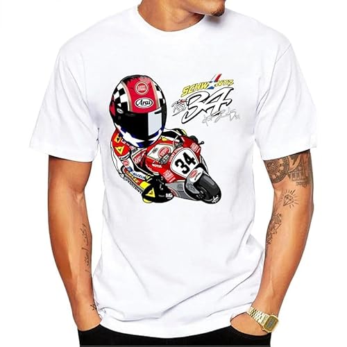 DRFTTFRerrtre Gudan KEVIN-SCHWANTZ-34-Classic-T-Shirt-Summer-Men-Short-Sleeve-GS-Adventure-Motorcycle-Sport-Casual White L
