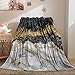 Bedbay Black Gold Marble Throw Blanket Boys & Girls - Soft, Cozy, Lightweight Plush Fluffy Blanket for All Seasons Bed Couch Chair Room Decor(Grey Gold, Twin(60