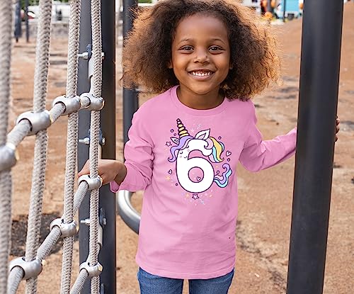 Image of Unicorn 6th Birthday Shirts for Toddler Girls Outfit 6 Year Old Six Sixth Shirt