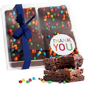 Thank You Gift Basket Appreciation Chocolate Brownies Food Gift For Men Women Teacher Co Worker Nurse | Nut Free | Kosher