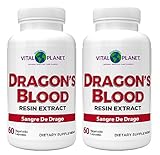 Vital Planet - Dragon's Blood Resin Extract Croton Lechleri Sangre de Drago (Grado) Digestive Supplement Sustainably Sourced from Amazon Rainforest of Peru 500mg 60 Capsules-Pack of 2
