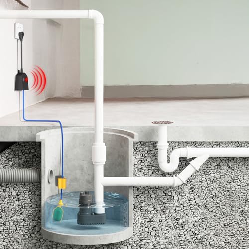 Image of Sump Pump Alarm, High /Low Water Level Alarm with 120dB Alarm, Built-in Backup Battery, IPX4 Waterproof, with 10ft Float Switch for Basement Sump, Water Tank, Septic Tank