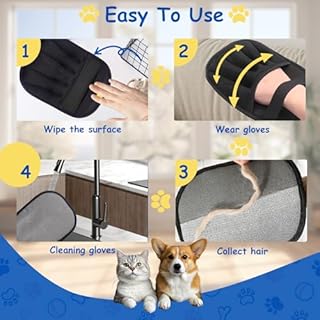LIDOUYA Tierhaarentferner Handschuh – 2PCS Elektrostatischer Fell Magnet Handschuh, wiederverwendbar für Sofa, Kleidung, Autositze und Teppiche