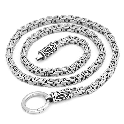 GuoShuang Nordic Viking Rune with Thor Pendant Necklace Stainless Steel -King Chain with Valknut Gift Bag
