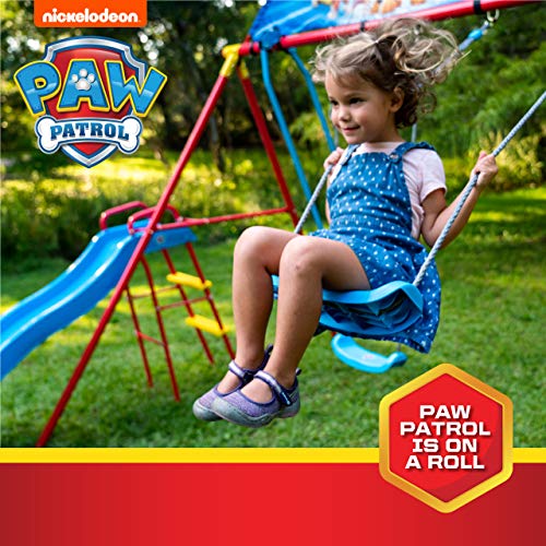 Swurfer PAW Patrol Swing Sets for Backyard, Swingset Outdoor for Kids - Playground Sets for Backyard, Heavy Duty Metal Frame, Playset with Swings, Slide, Trapeze, Blue, Red, Yellow
