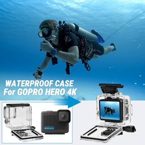 Funda impermeable de 60m para GoPro Hero 4K accesorio de buceo y surf 3