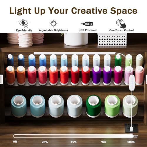 Foldable Sewing Machine Cabinet, Sewing Table with Storage for Small Spaces - Image 6